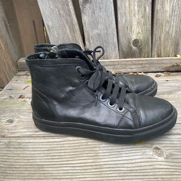 Anine Bing High Top Leather Sneakers in Black size EU37 - Picture 5 of 15